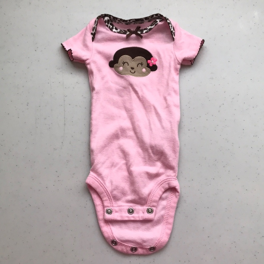 CARTER’S Onesie Monkey Face Leopard Print Snaps